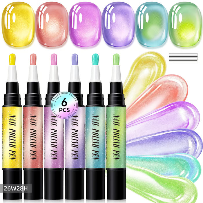 ๐
6PCS One-Step Gel Nail Art Pen Set โ Salon Beauty at Home