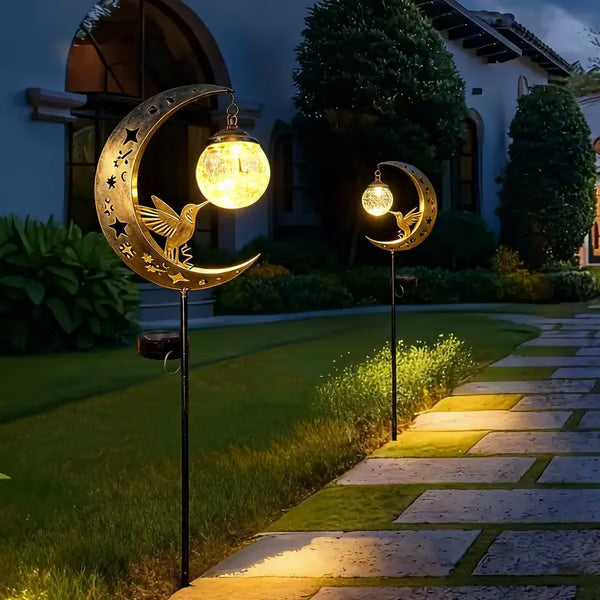 🏆Limited Time Sale 49% OFF🌙✨Hummingbird Moon Solar Garden Stake Light