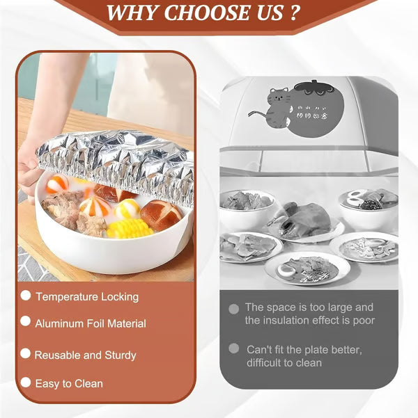 🔥 Hot Home Essential! Aluminum Foil Heat-Retaining Food Cover