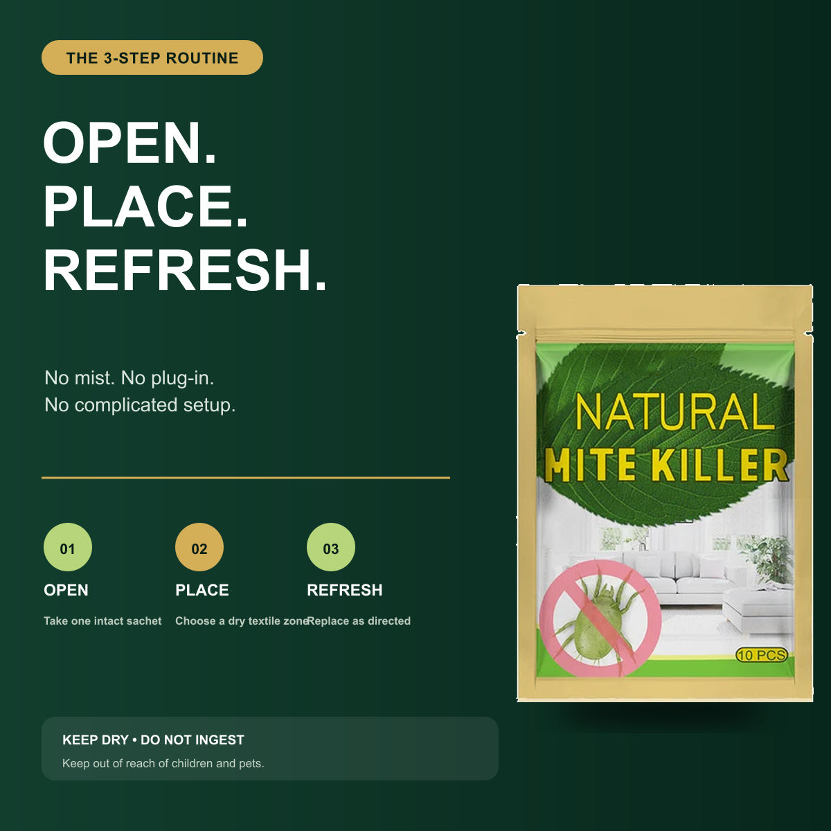 NEXISIFY Natural Mite Control Sachets — 10 PCS per Bag