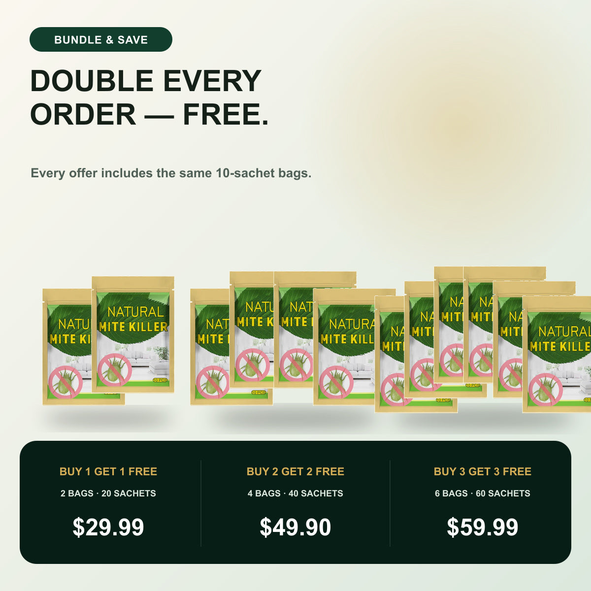 NEXISIFY Natural Mite Control Sachets — 10 PCS per Bag