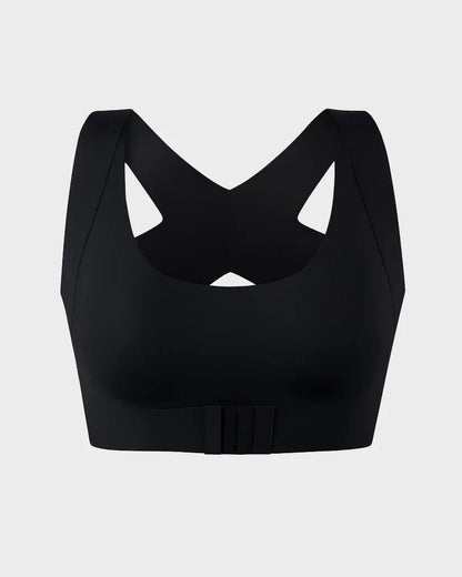 Cross Back Front Closure Wireless Posture Support Bra