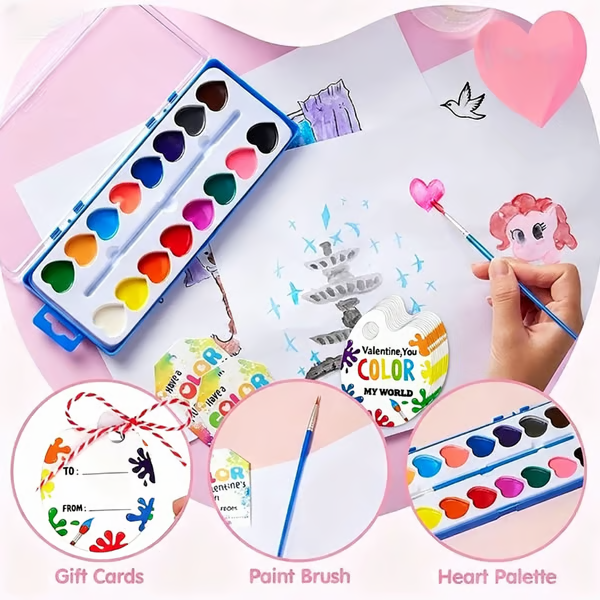 💥Last day 50% OFF💖Mini Watercolor Paint Set for Valentine's Day | Romantic Art Gift🎨