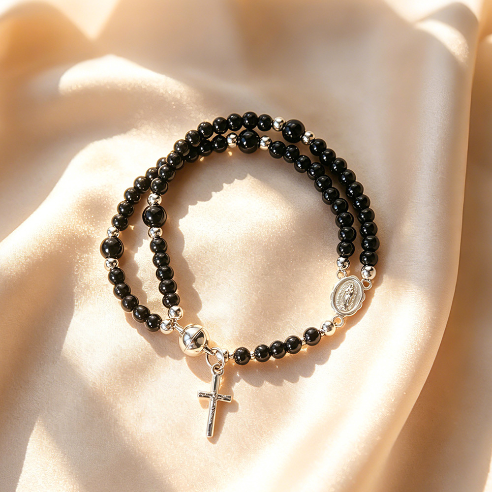 Sacred Black Magnetic Rosary Bracelet
