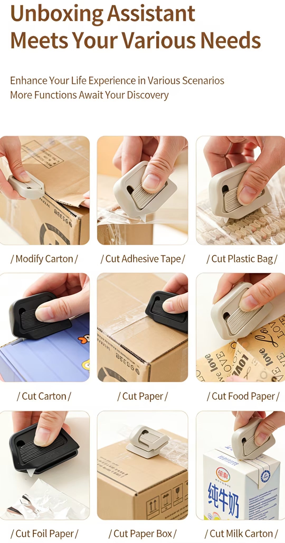 Retractable utility knife with safety automatic ceramic blade-Mini Box Cutter