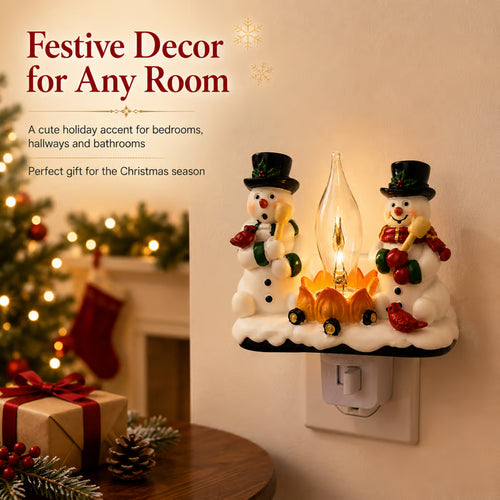 ☃️ Snowman Fireplace Night Light🔥