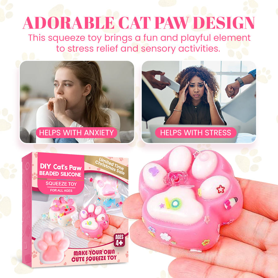 DIY Cat's Paw Beaded Silicone Squeeze Toy 🐾 - Limited Time Christmas Sale