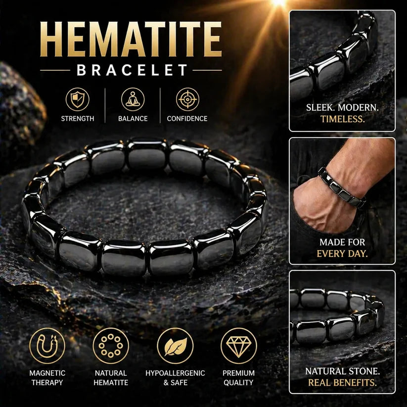 Hematite Bracelet--Natural Energy & Balance Support