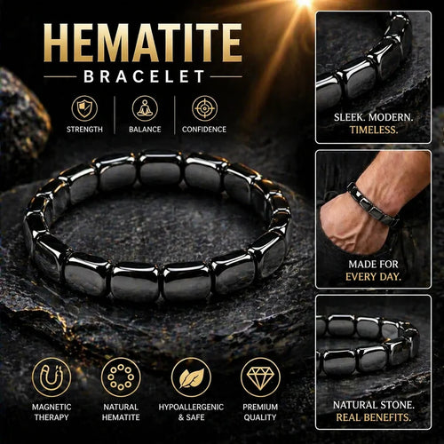 Hematite Bracelet--Natural Energy & Balance Support