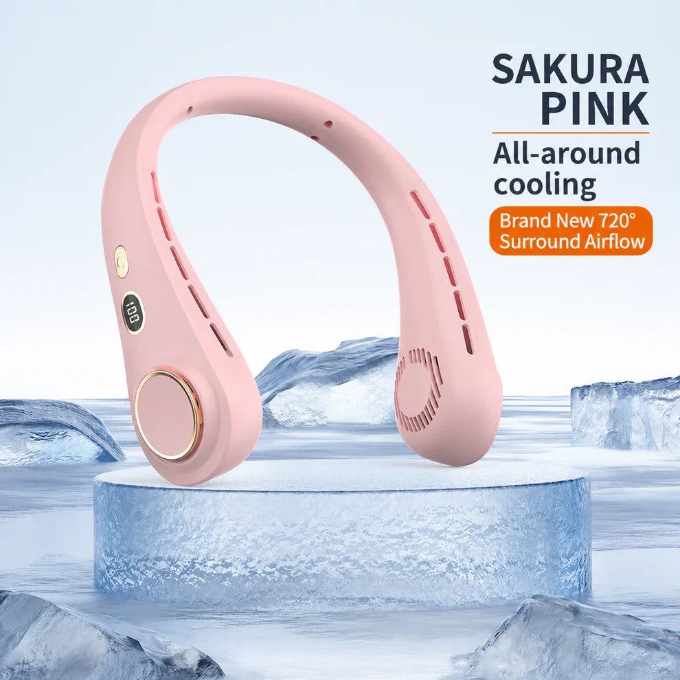 🍃Neck Air Conditioner Fan – Ultra‑quiet, 360° rotating, Hands‑free cooling