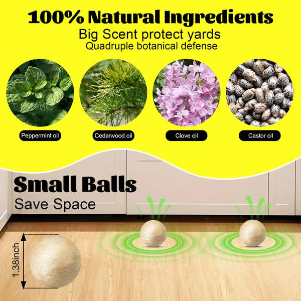 🐭Mouse & Rat Repellent Balls--Long-Lasting Peppermint Oil Formula——Safe for Pets & Kids