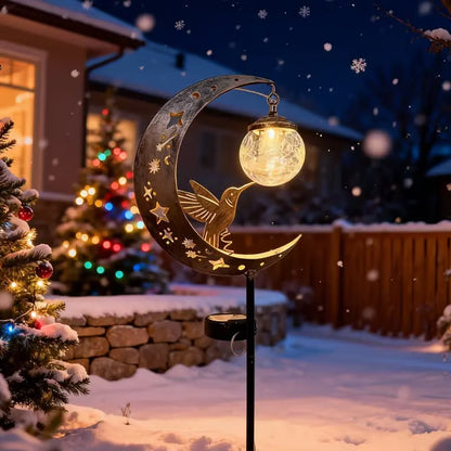 🏆Limited Time Sale 49% OFF🌙✨Hummingbird Moon Solar Garden Stake Light