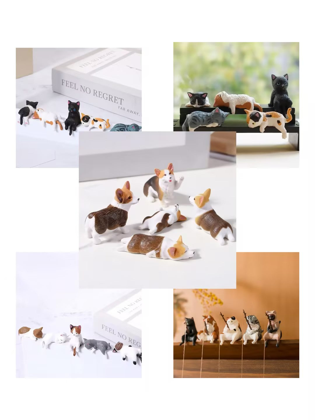 😺Wealth-Attracting Hand-Painted Mini Cat Figurines: 5-Piece