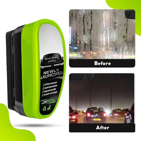 🚗Car Oil Film Cleaner Brush🧹 – Clear Vision Glass Cleaner✨ Removes Grease for Safe Driving!✅