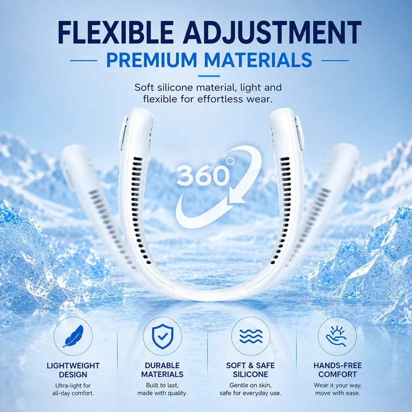 🍃Neck Air Conditioner Fan – Ultra‑quiet, 360° rotating, Hands‑free cooling