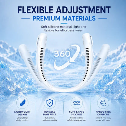 🍃Neck Air Conditioner Fan – Ultra‑quiet, 360° rotating, Hands‑free cooling