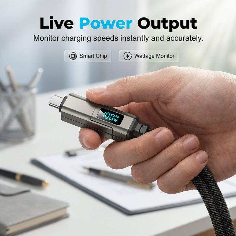 4-in-1 Smart Display Keychain Cable