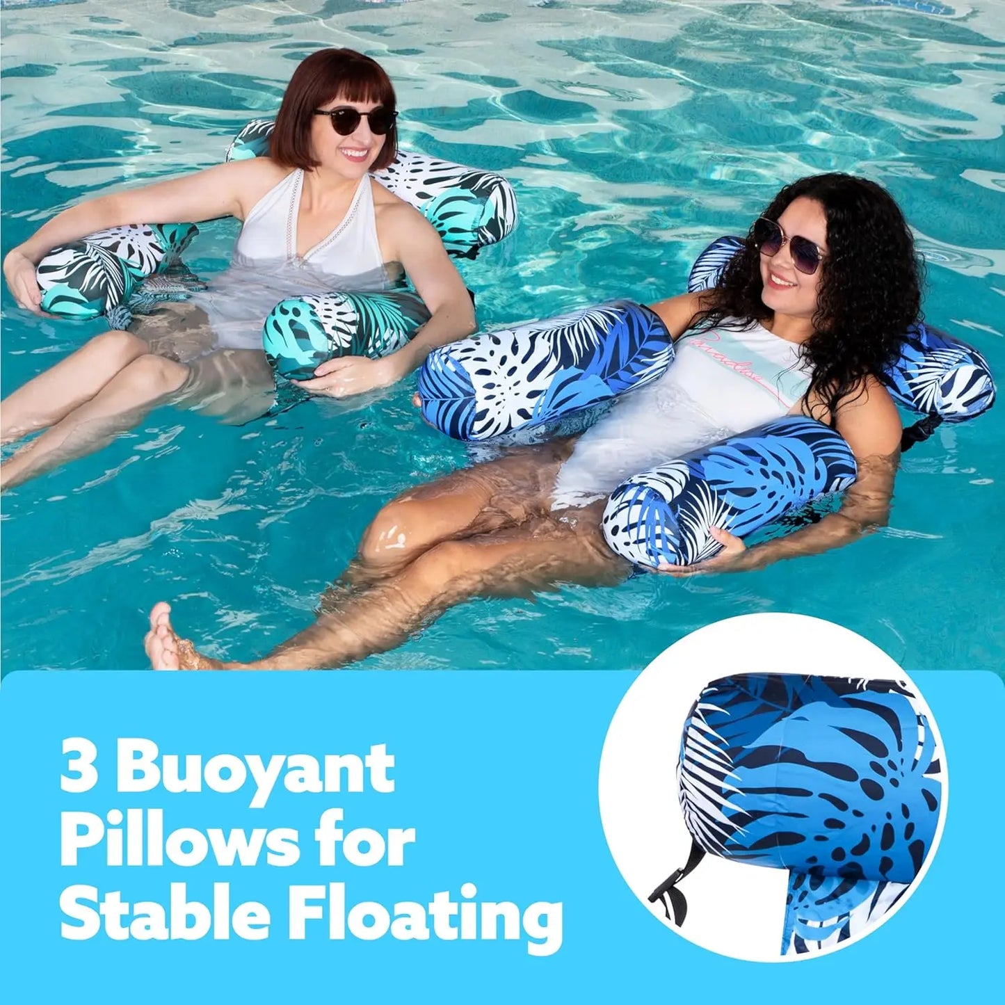 🔥Inflatable Pool Floats Adult, Floating Lounge Chairs