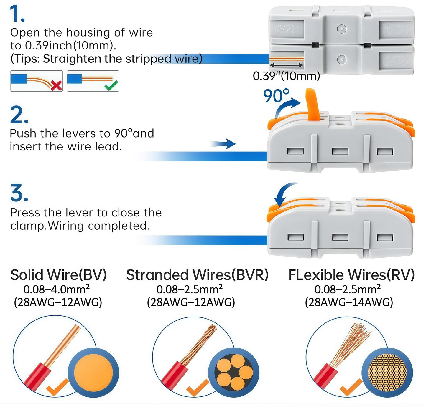 🔥 50-Piece Quick Lever Wire Connectors (12-24 AWG) & Tool-Free Splicing Kit