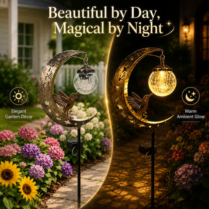 🏆Limited Time Sale 49% OFF🌙✨Hummingbird Moon Solar Garden Stake Light