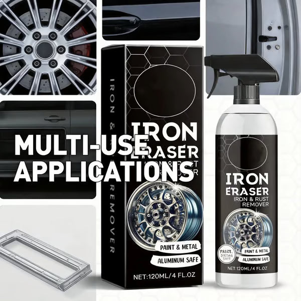 🚘Iron Eraser Spray – 💪🏼Heavy-Duty Iron Remover For Wheel & Paint🏁 | Aluminum-Safe No Damage Restore Gloss✨