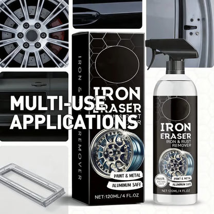 🚘Iron Eraser Spray – 💪🏼Heavy-Duty Iron Remover For Wheel & Paint🏁 | Aluminum-Safe No Damage Restore Gloss✨