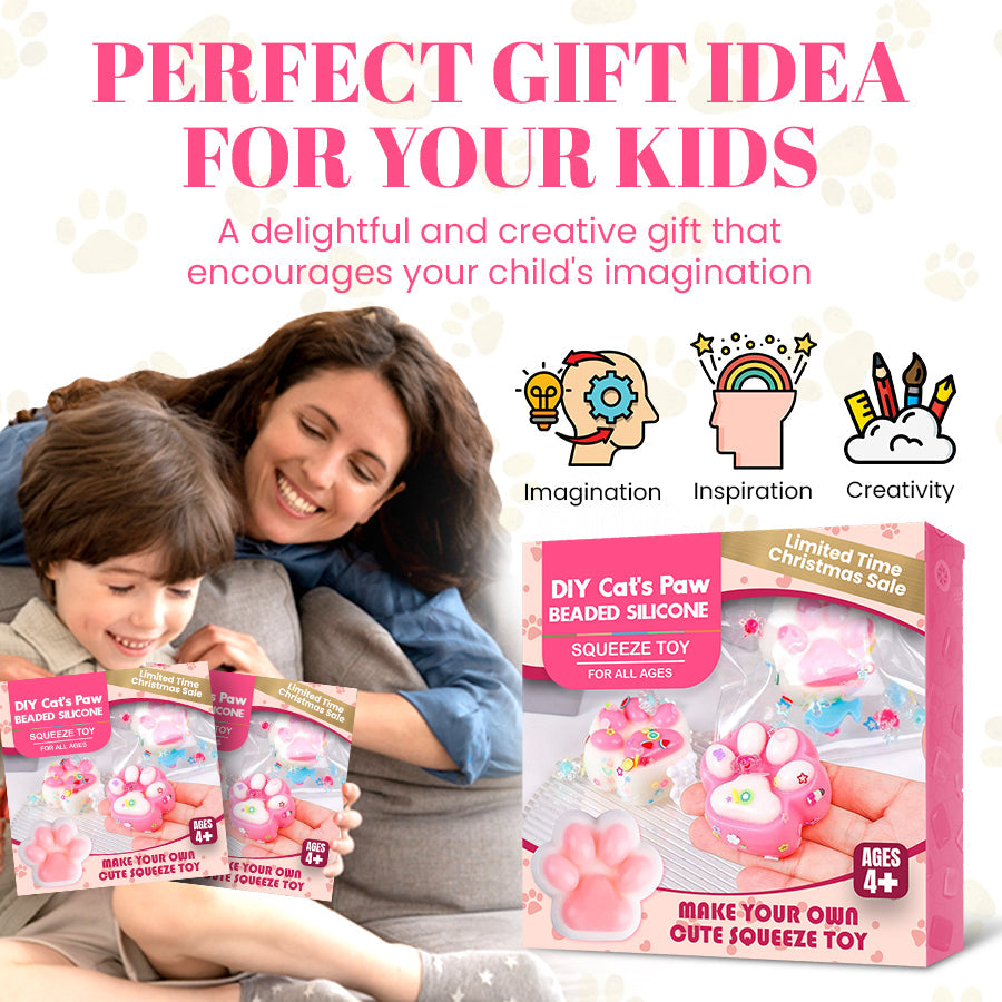 DIY Cat's Paw Beaded Silicone Squeeze Toy 🐾 - Limited Time Christmas Sale