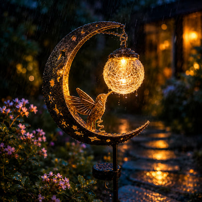 🏆Limited Time Sale 49% OFF🌙✨Hummingbird Moon Solar Garden Stake Light