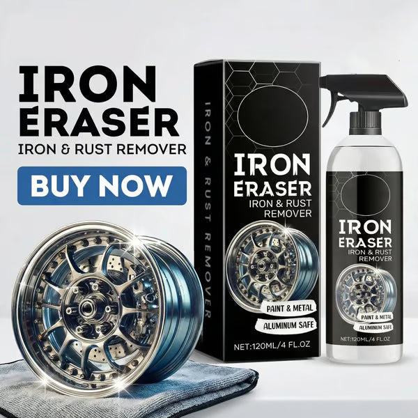 🚘Iron Eraser Spray – 💪🏼Heavy-Duty Iron Remover For Wheel & Paint🏁 | Aluminum-Safe No Damage Restore Gloss✨