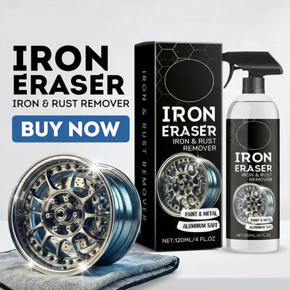 🚘Iron Eraser Spray – 💪🏼Heavy-Duty Iron Remover For Wheel & Paint🏁 | Aluminum-Safe No Damage Restore Gloss✨