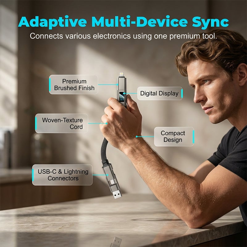 4-in-1 Smart Display Keychain Cable