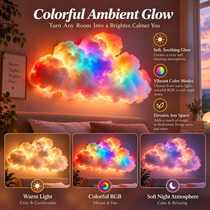 ☁️ DIY Multicolor LED Cloud Lights – Thundercloud Room Decor for a Unique Atmosphere ✨