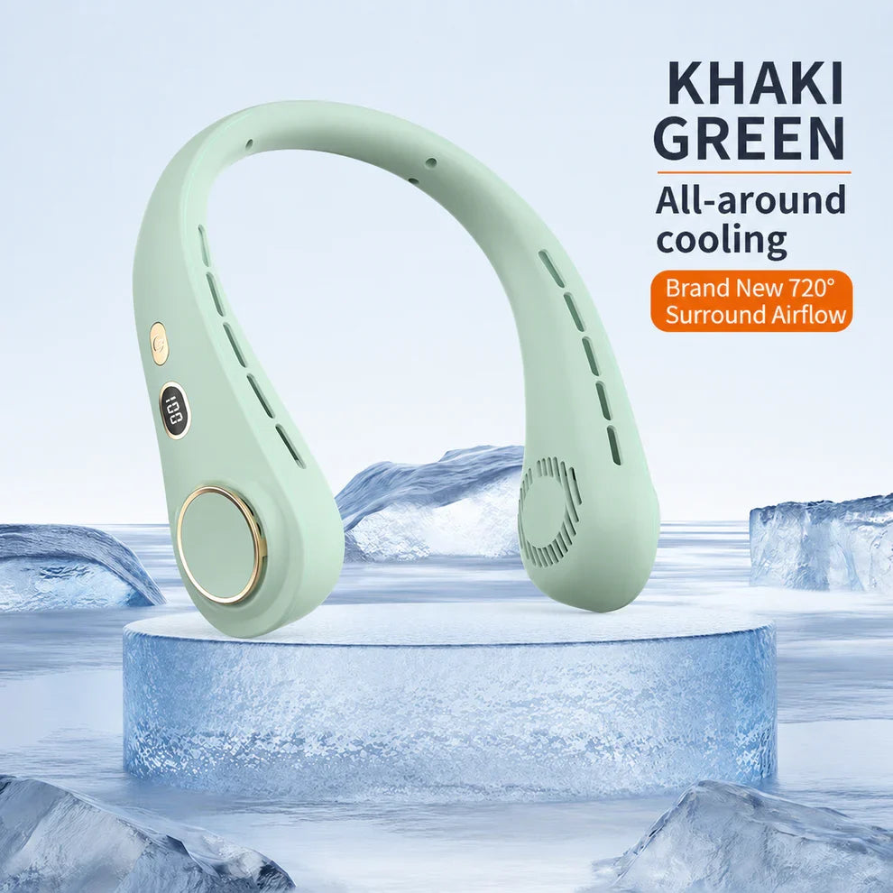 🍃Neck Air Conditioner Fan – Ultra‑quiet, 360° rotating, Hands‑free cooling