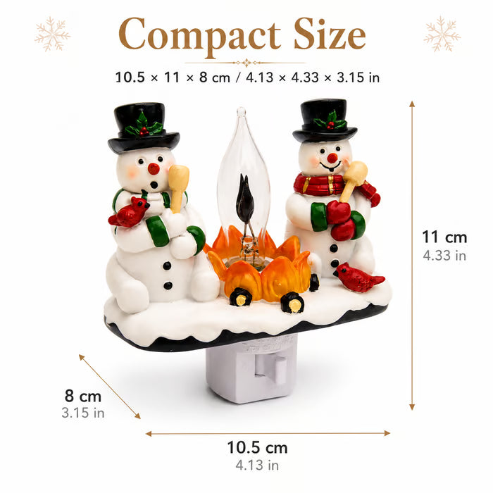 ☃️ Snowman Fireplace Night Light🔥