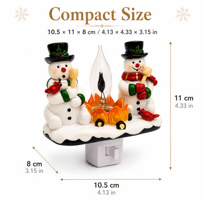 ☃️ Snowman Fireplace Night Light🔥