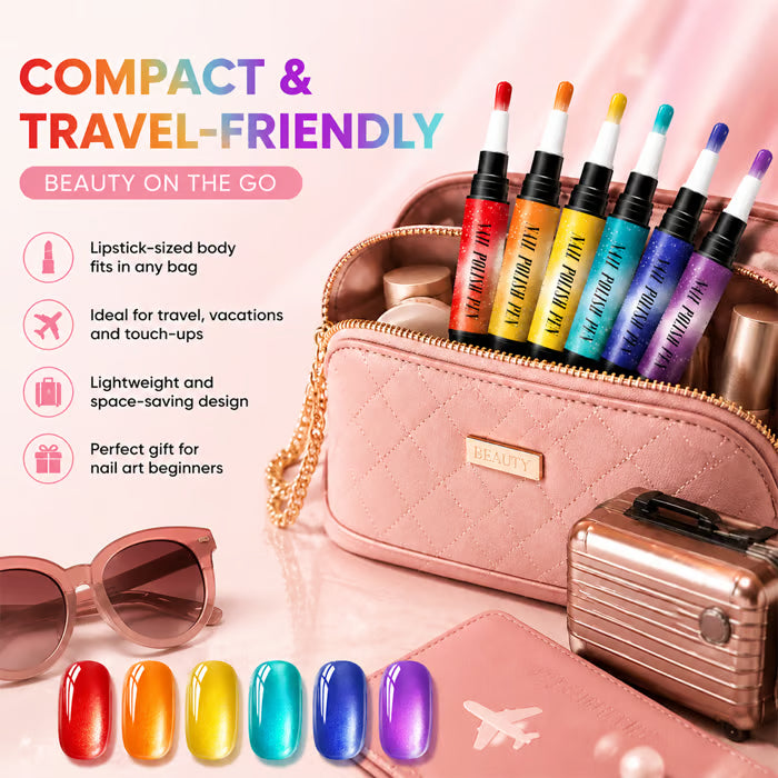 💅 6PCS One-Step Gel Nail Art Pen Set – Salon Beauty at Home