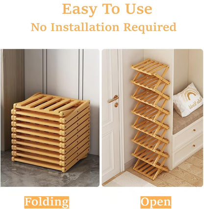 The 8-Tier No-Assembly Bamboo Rack !🌿👟