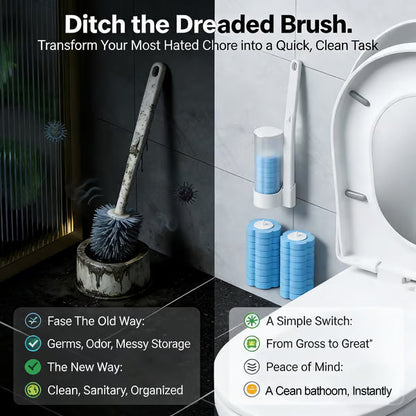 🚽Goodbye, Germy Brush! 👋🚫 Hello, Happy Clean! Our No-Mess, No-Touch Disposable Toilet Wand.✨🧼
