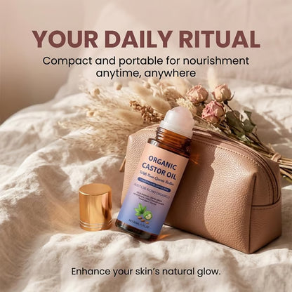 Organic Golden Castor Oil Roll-On with Rose Quartz