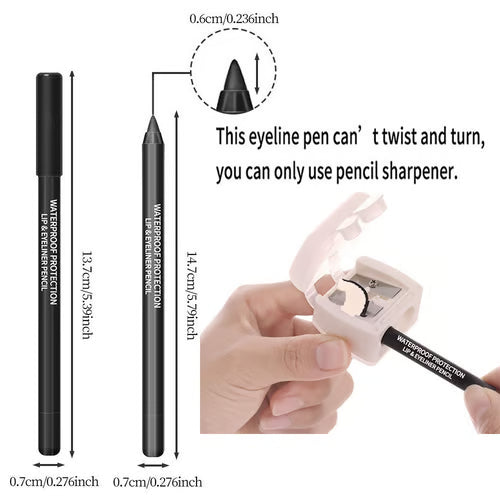 14-Pack Eyeliner Pencil Waterproof Colored Gel Liners with Metallic & Shimmer Finishes Smudge-Proof