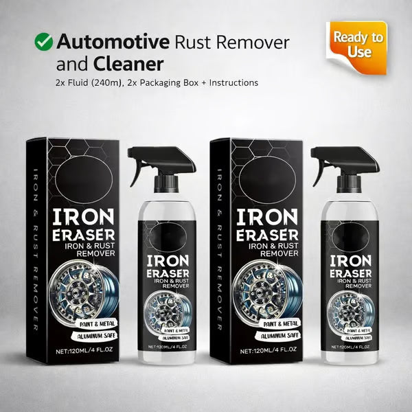 🚘Iron Eraser Spray – 💪🏼Heavy-Duty Iron Remover For Wheel & Paint🏁 | Aluminum-Safe No Damage Restore Gloss✨
