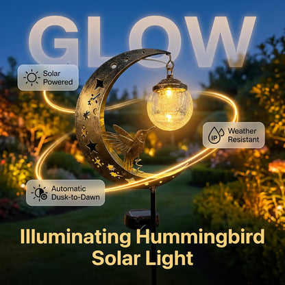 🏆Limited Time Sale 49% OFF🌙✨Hummingbird Moon Solar Garden Stake Light
