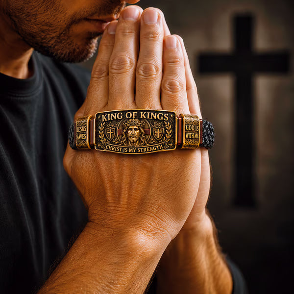 🤴 King of Kings Faith Bracelet – Adjustable Christian Wristband Gift