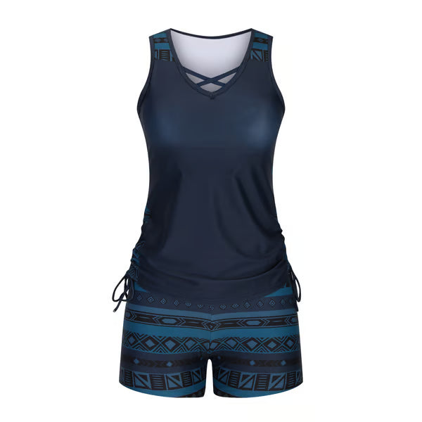 ⏰Miraclesuit Women's Tummy Control Tankini Set with Built-In Bra – Flattering Boho Swimwear with Shorts🔥 Buy 2 Free Shipping