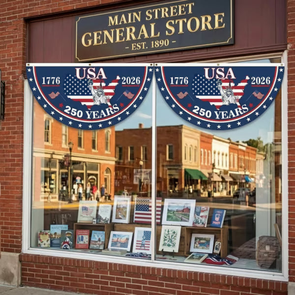 🗽USA 250th Anniversary Flag Half Round Banner🦅