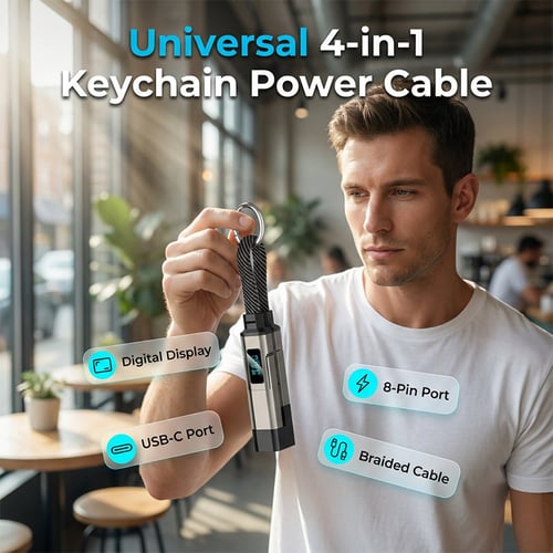 4-in-1 Smart Display Keychain Cable