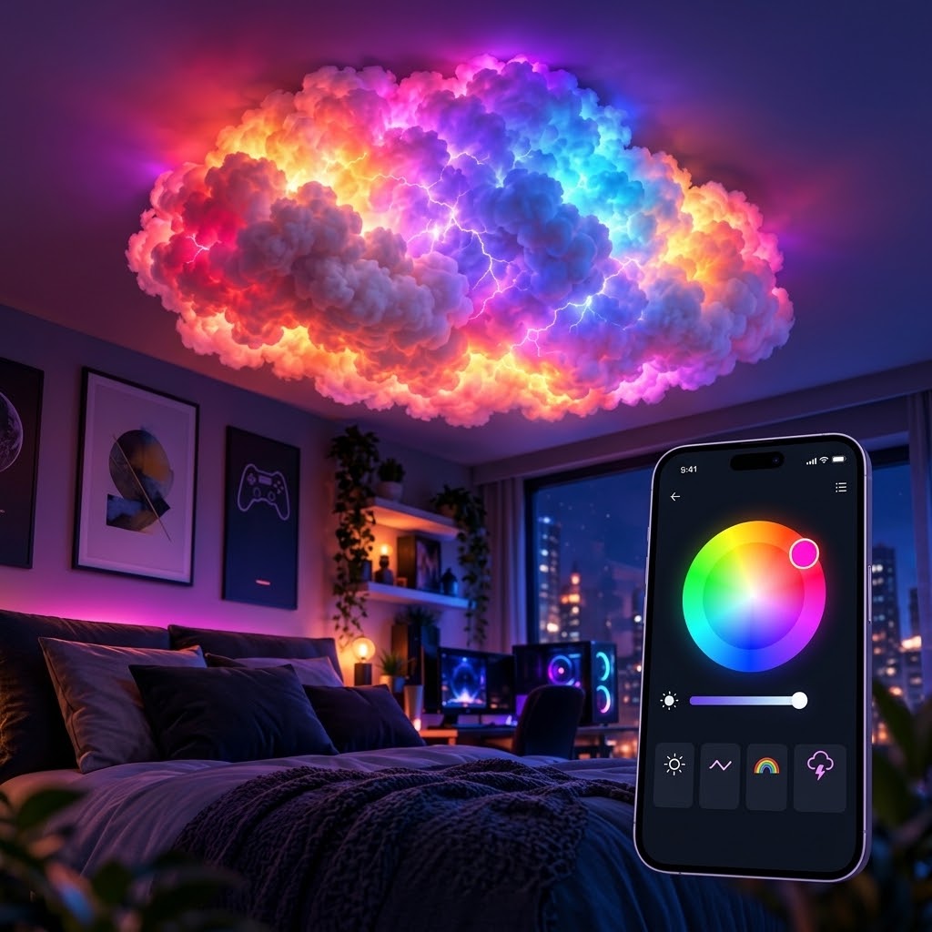 ☁️ DIY Multicolor LED Cloud Lights – Thundercloud Room Decor for a Unique Atmosphere ✨