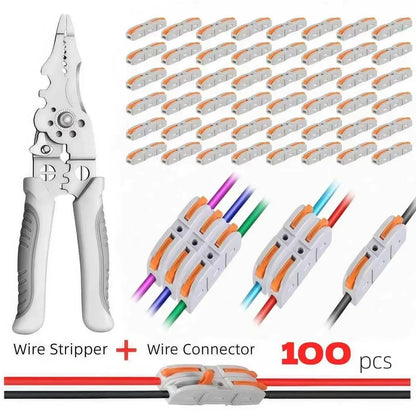 🔥 50-Piece Quick Lever Wire Connectors (12-24 AWG) & Tool-Free Splicing Kit