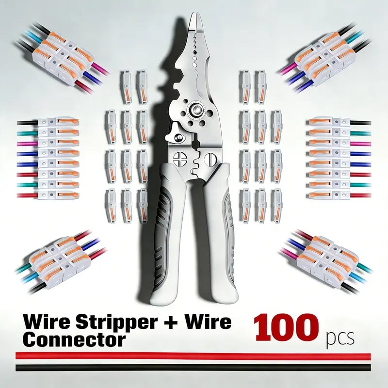 🔥 50-Piece Quick Lever Wire Connectors (12-24 AWG) & Tool-Free Splicing Kit