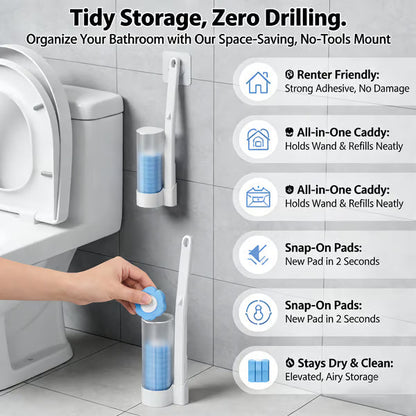 🚽Goodbye, Germy Brush! 👋🚫 Hello, Happy Clean! Our No-Mess, No-Touch Disposable Toilet Wand.✨🧼